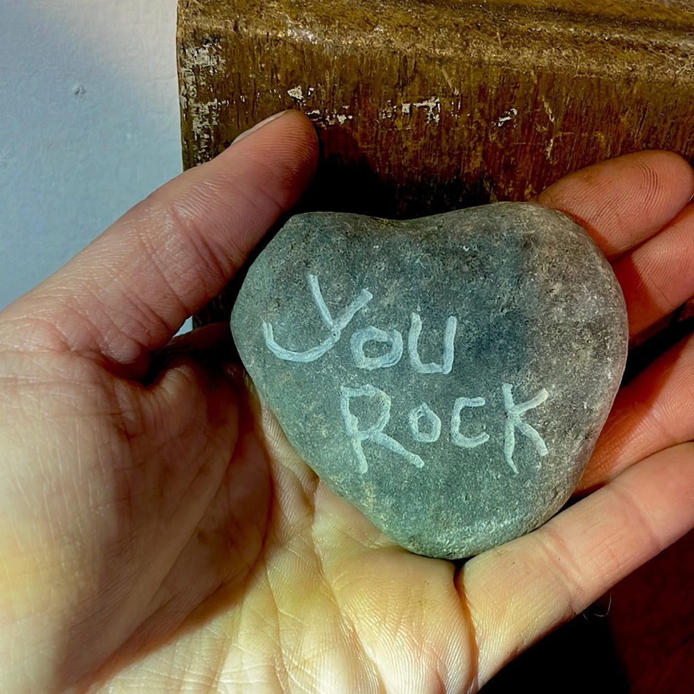 Homemade Engraved stone.. they can be custom made at no extra feee to you !!!